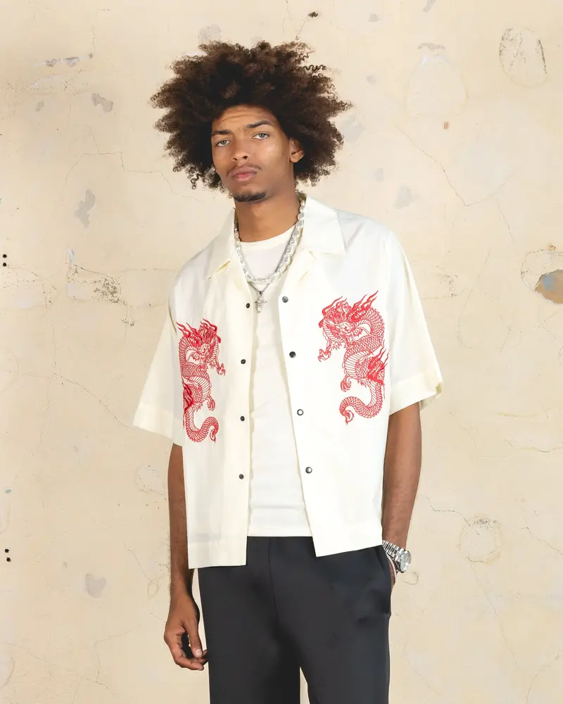 404 Drago Button Up Shirt Off White 1