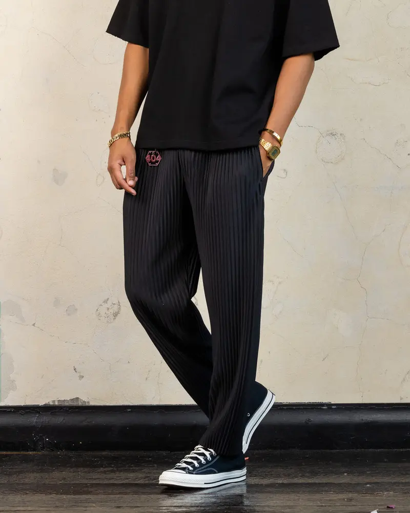 404 Harbour Plisse Pants Black 1