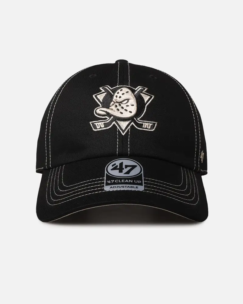 47 Brand Anaheim Ducks 'Contrast Stitch' 47 Clean Up Strapback Black/Bone 1