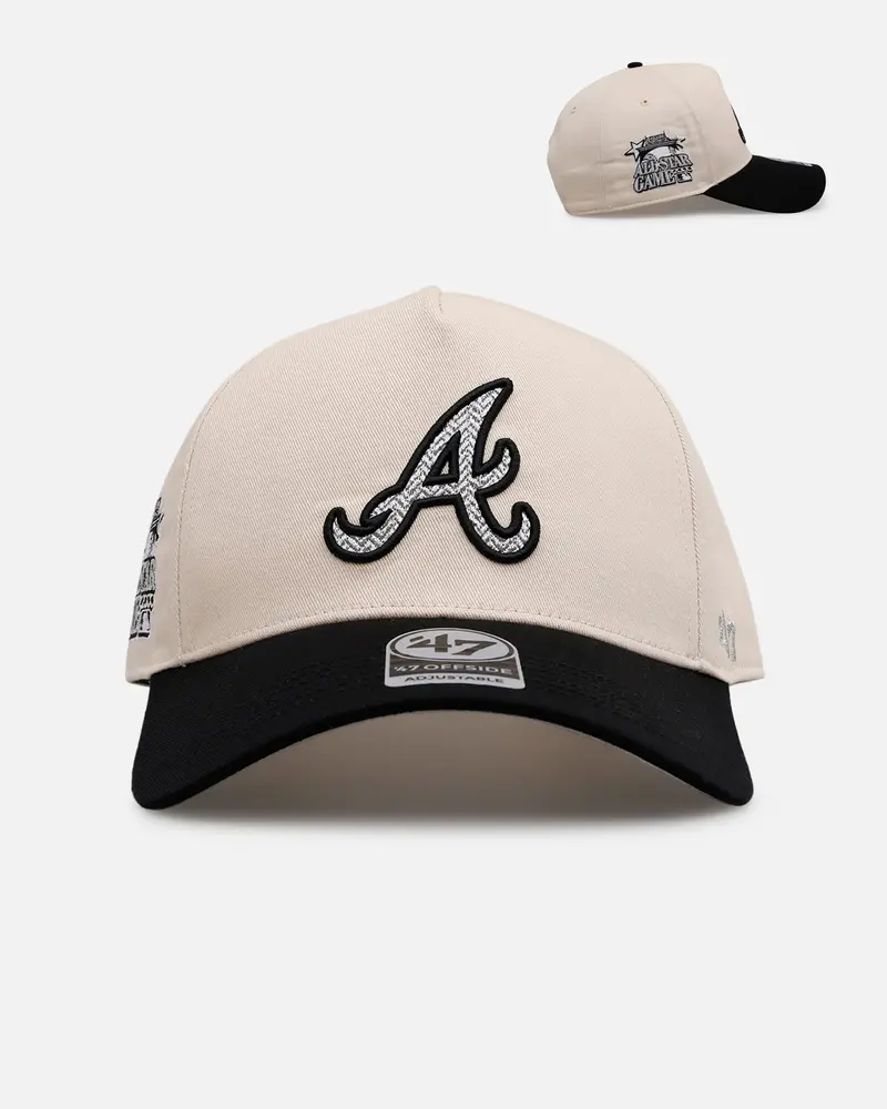 47 Brand Atlanta Braves 'Herringbone' 47 Offside Snapback Natural/Black 1