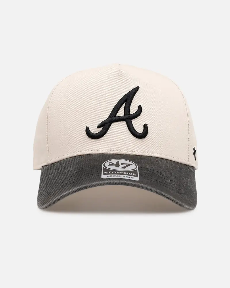 47 Brand Atlanta Braves 'Washed Black Visor' 47 Offside Snapback Natural 1