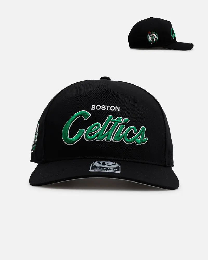 47 Brand Boston Celtics 'Black Dome Script' 47 Hitch Snapback Black 1