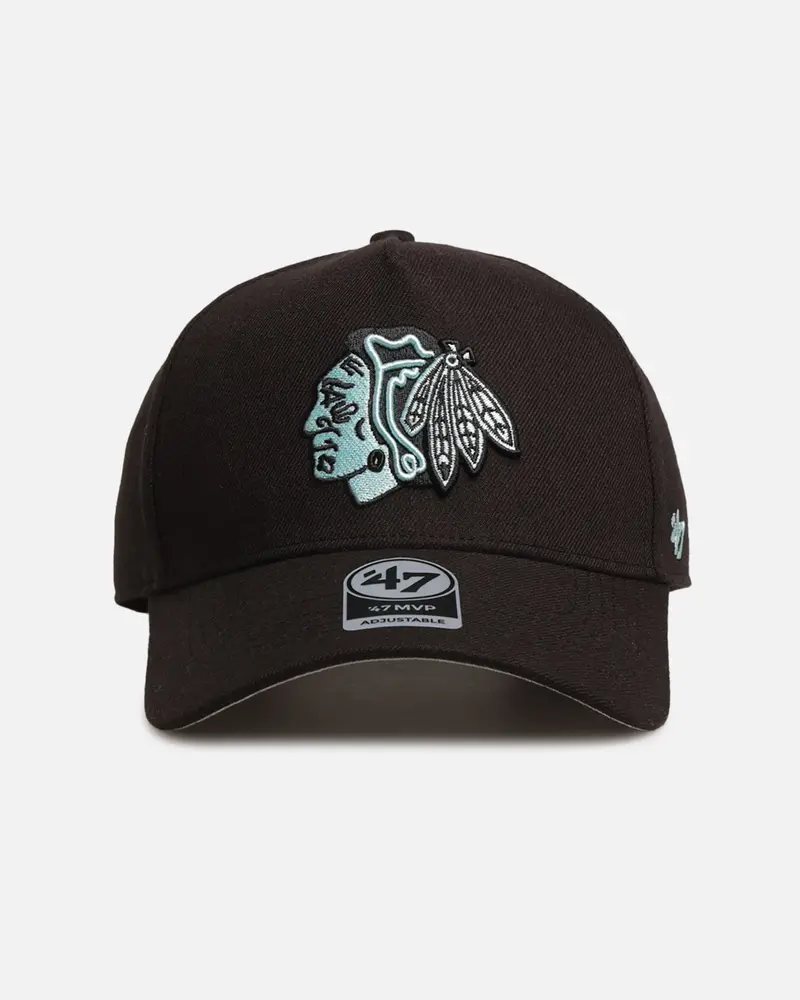 47 Brand Chicago Blackhawks 'Black Turquoise' 47 Mvp Snapback Black/Turquoise 1