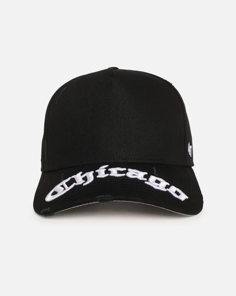 47 Brand Chicago White Sox 'Destruct Gothic Visor' 47 Offside Strapback Black/Black 1