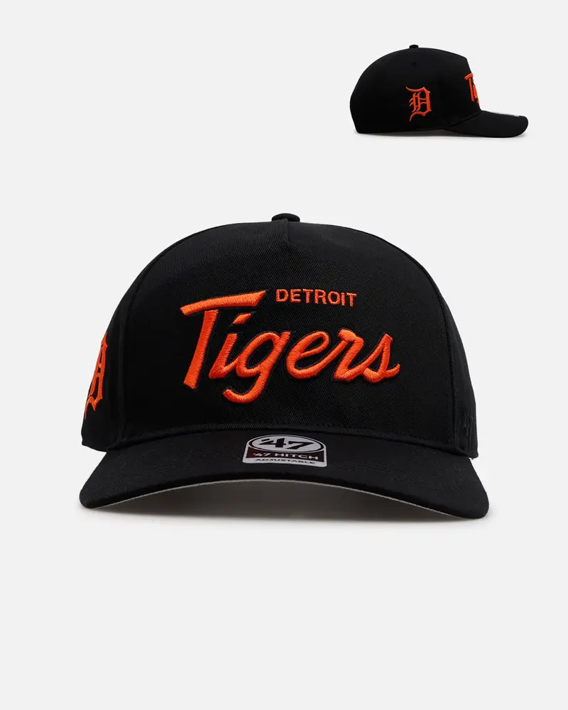 47 Brand Detroit Tigers 'Black Dome Script' 47 Hitch Snapback Black 1