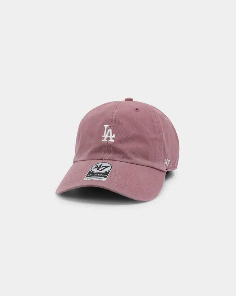47 Brand Los Angeles Dodgers Base Runner Clean Up Strapback Mauve 1
