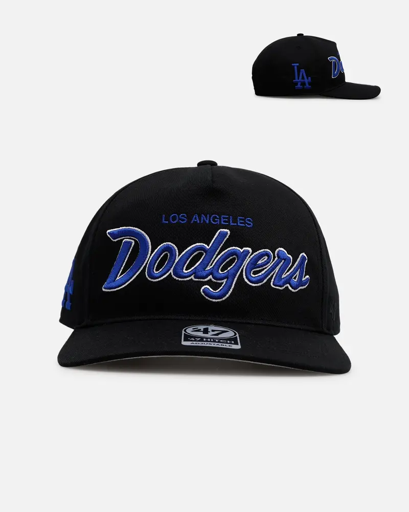 47 Brand Los Angeles Dodgers 'Black Dome Script' 47 Hitch Snapback Black 1