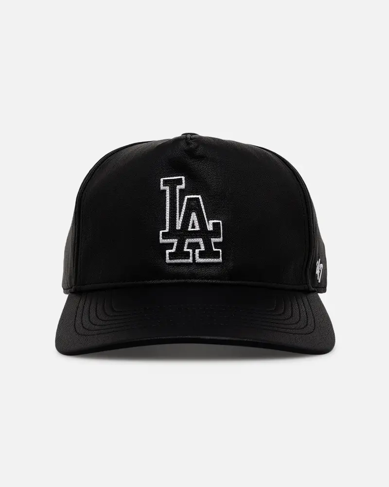 47 Brand Los Angeles Dodgers 'Leather' Hitch Strapback Black 1