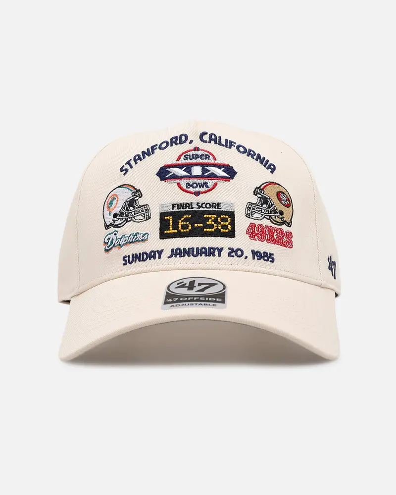47 Brand Miami Dolphins Vs San Francisco 49Ers 'Vintage Super Bowl' Xix '47 Offside Strapback Natural 1