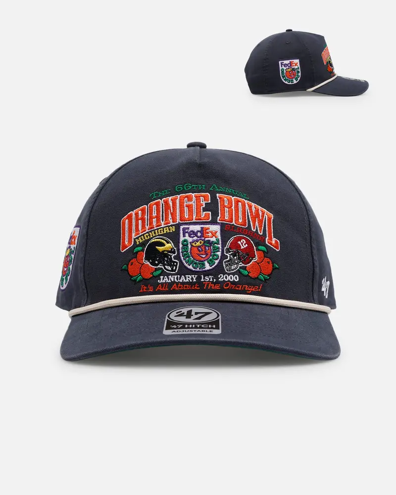 47 Brand Michigan Wolverines Vs. Alabama Crimson Tide 'Vintage Bowl Game 2.0' 2000 Orange Bowl Hitch Snapback Vintage Navy 1