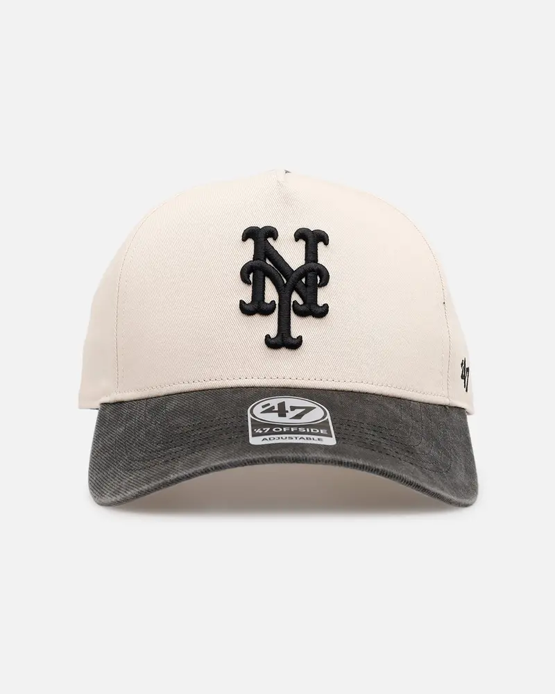 47 Brand New York Mets 'Washed Black Visor' 47 Offside Snapback Natural 1