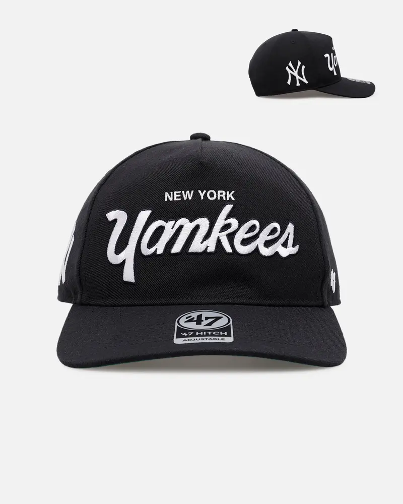 47 Brand New York Yankees 'Vintage Script' 47 Hitch Snapback Navy 1