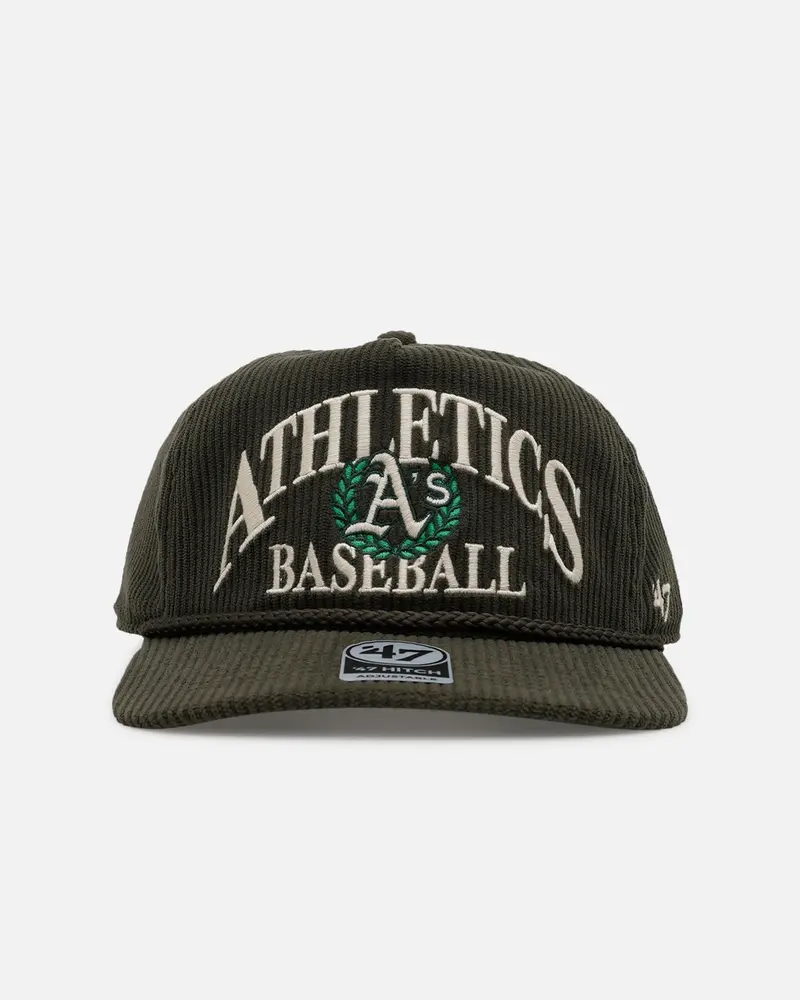 47 Brand Oakland Athletics 'Pitchout' 47 Hitch Corduroy Snapback Green 1