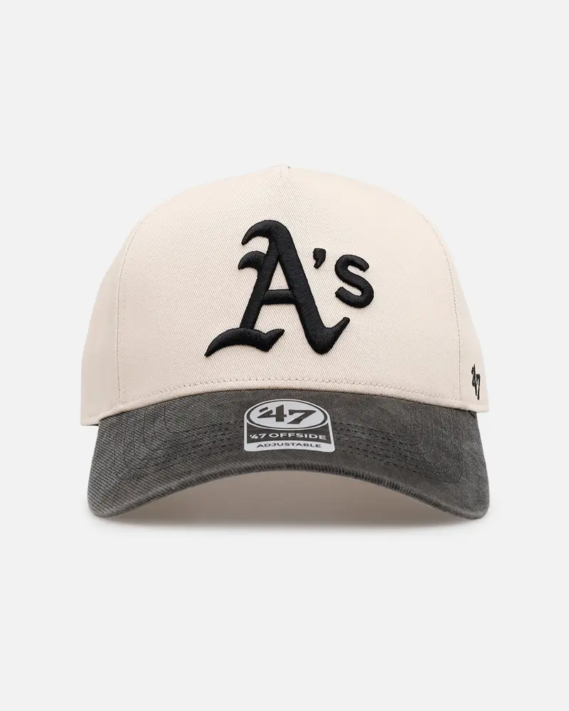 47 Brand Oakland Athletics 'Washed Black Visor' 47 Offside Snapback Natural 1