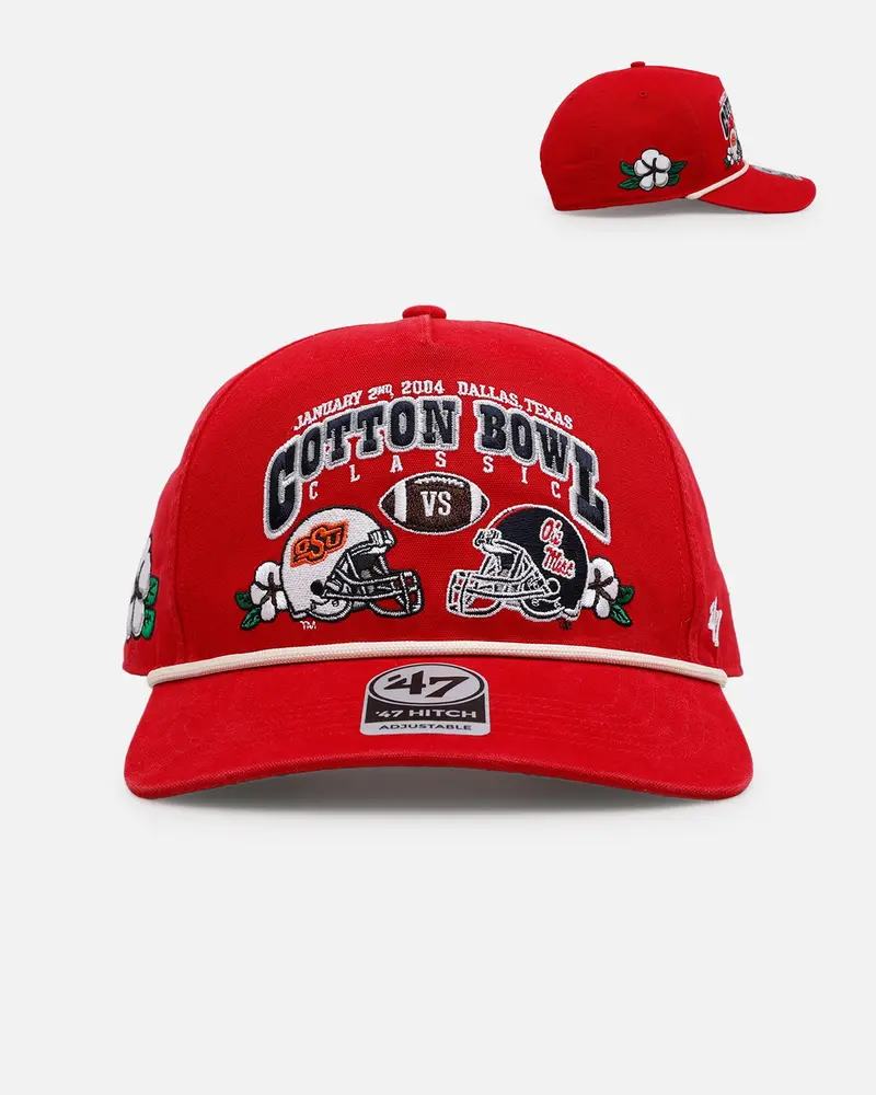 47 Brand Oklahoma State Cowboys Vs. Ole Miss Rebels 'Vintage Bowl Game 2.0' 2004 Cotton Bowl Hitch Snapback Vintage Red 1