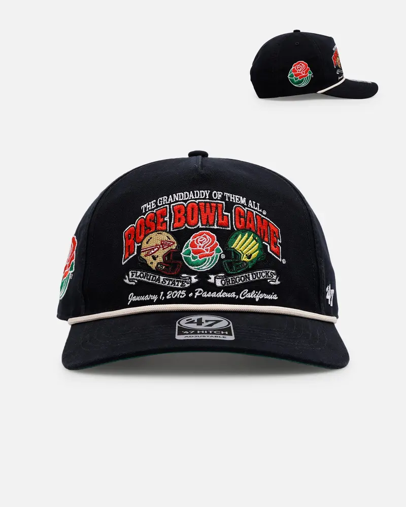 47 Brand Oregon Ducks Vs. Florida State Seminoles 'Vintage Bowl Game 2.0' 2015 Rose Bowl Hitch Snapback Vintage Black 1