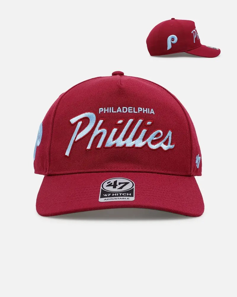 47 Brand Philadelphia Phillies 'Vintage Script' 47 Hitch Snapback Burgundy 1