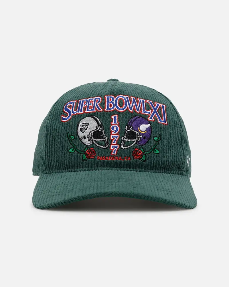 47 Brand Super Bowl Xi 'Vintage Super Bowl' 47 Hitch Corduroy Snapback Green 1