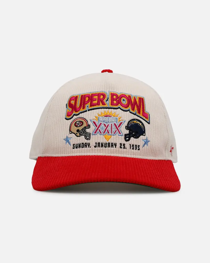 47 Brand Super Bowl Xxix 'Vintage Super Bowl' 47 Hitch Corduroy Snapback Natural/Red 1