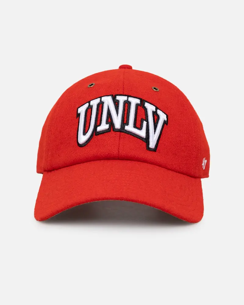 47 Brand Unlv Las Vegas Rebbels Wooly Clean Up Strapback Red 1