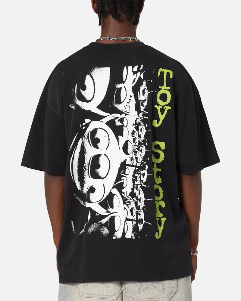 73Studio Disney Pixar Toy Story Little Green Men Vintage T-Shirt Black Acidwash 1