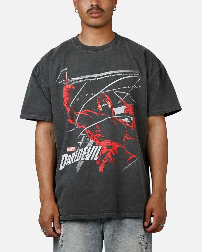 73Studio Marvel Daredevil Poster Heavyweight T-Shirt Black Wash 1