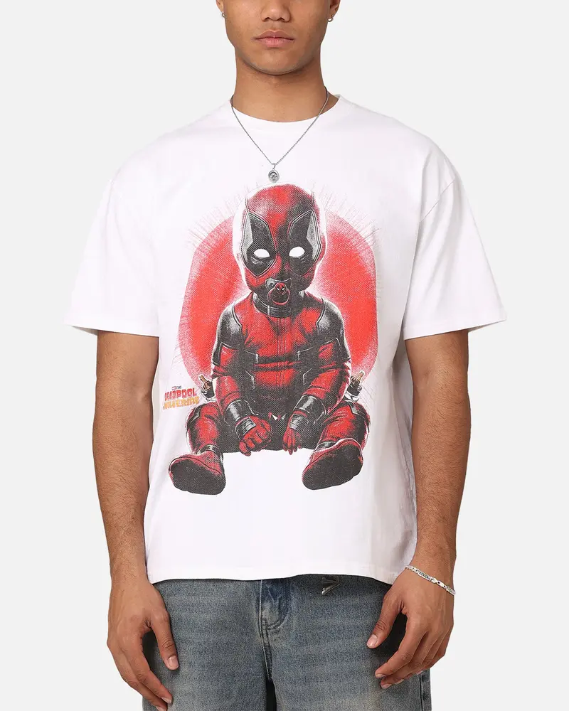 73Studio Marvel Deadpool Babypool Vintage T-Shirt White 1