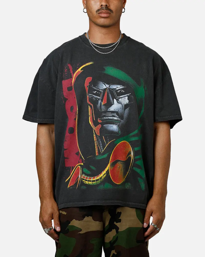 73Studio Marvel Doctor Doom Heavyweight T-Shirt Black Wash 1