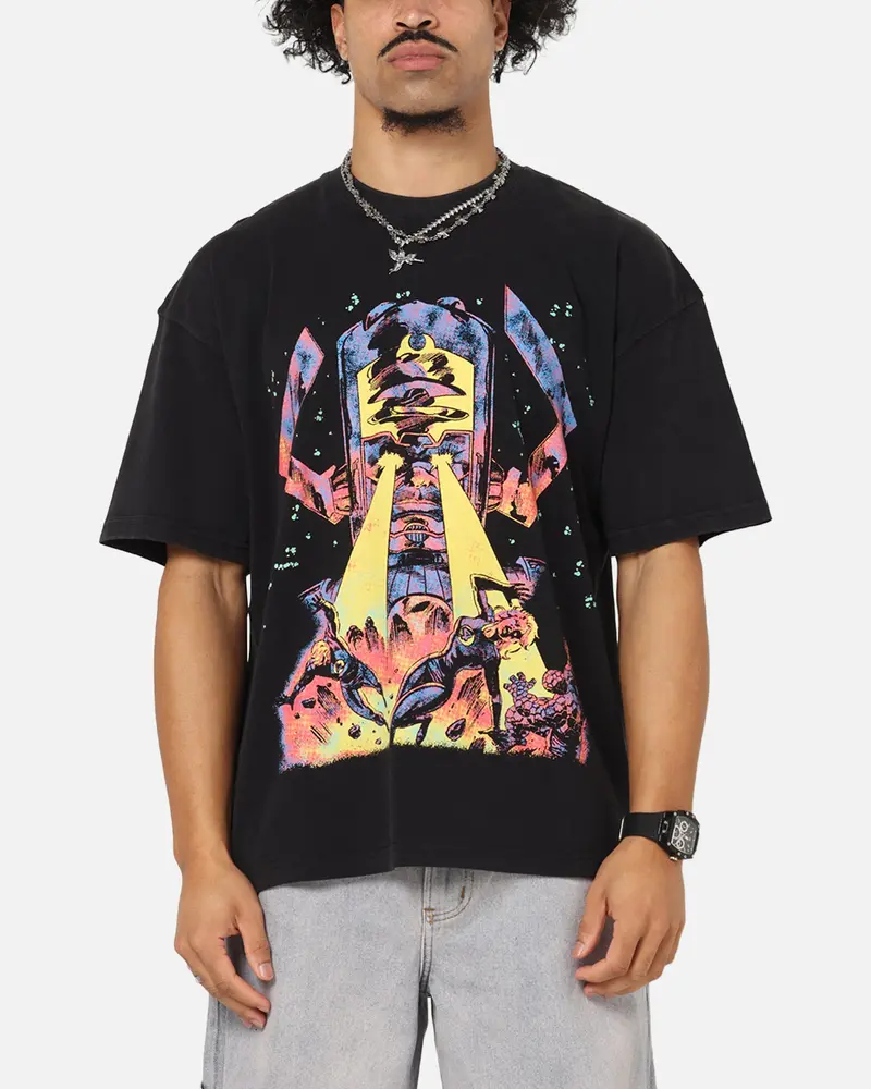 73Studio Marvel Fantastic Four Galactus Universe T-Shirt Black Acidwash 1