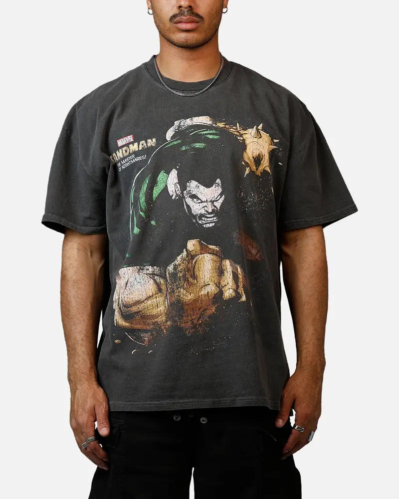 73Studio Marvel Sinister Six Sandman Heavyweight T-Shirt Black Wash 1