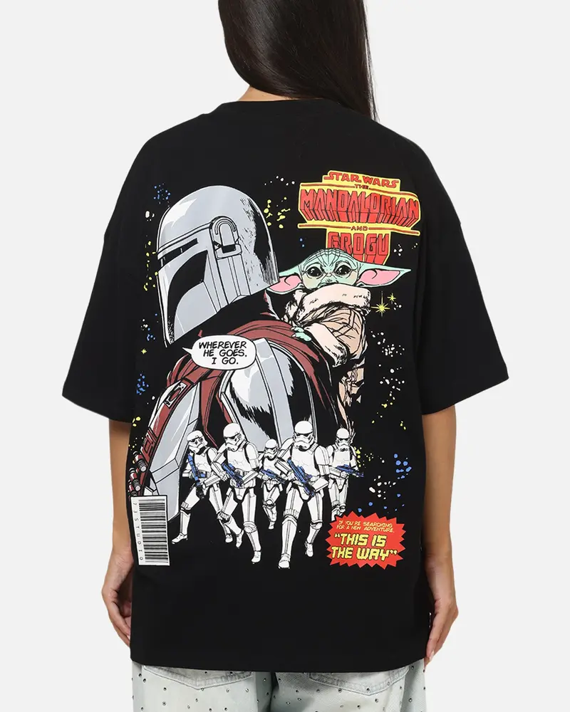 73Studio Star Wars Mando And Grogu Comic T-Shirt Black 1