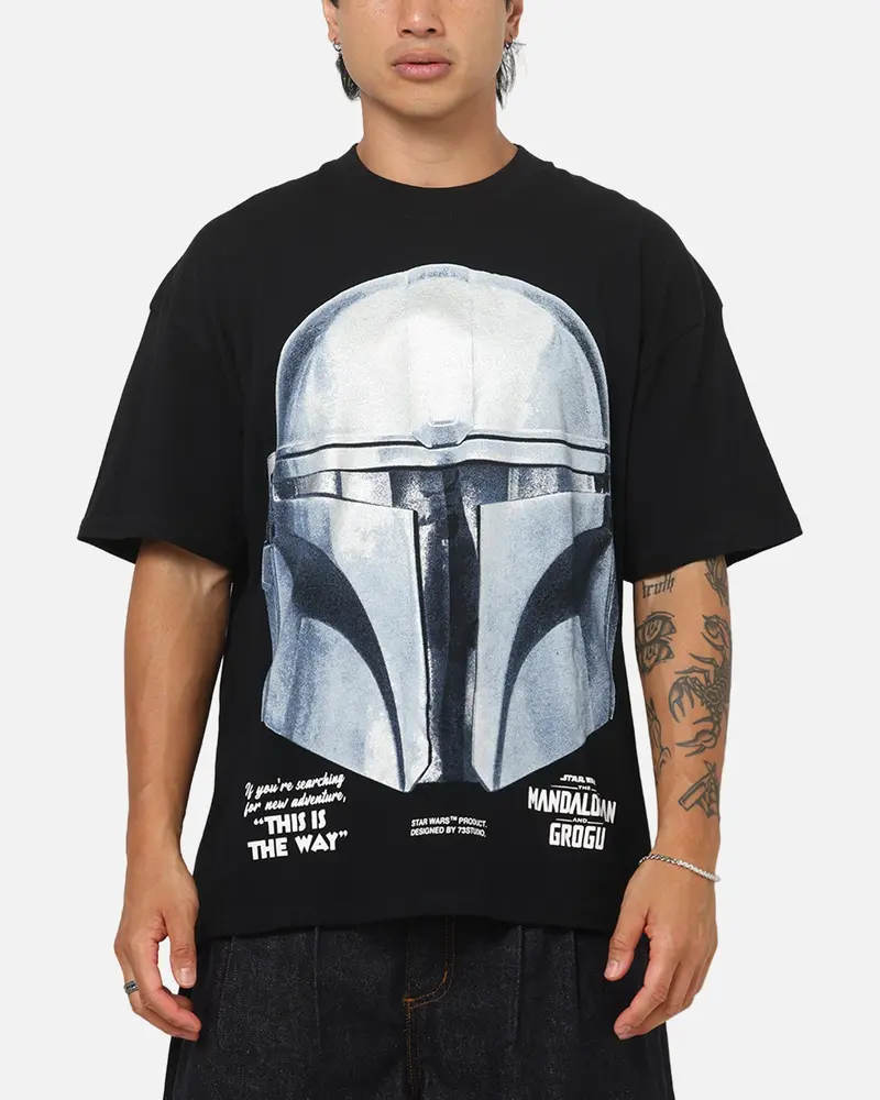 73Studio Star Wars Stand Off Glitter T-Shirt Black Acidwash 1