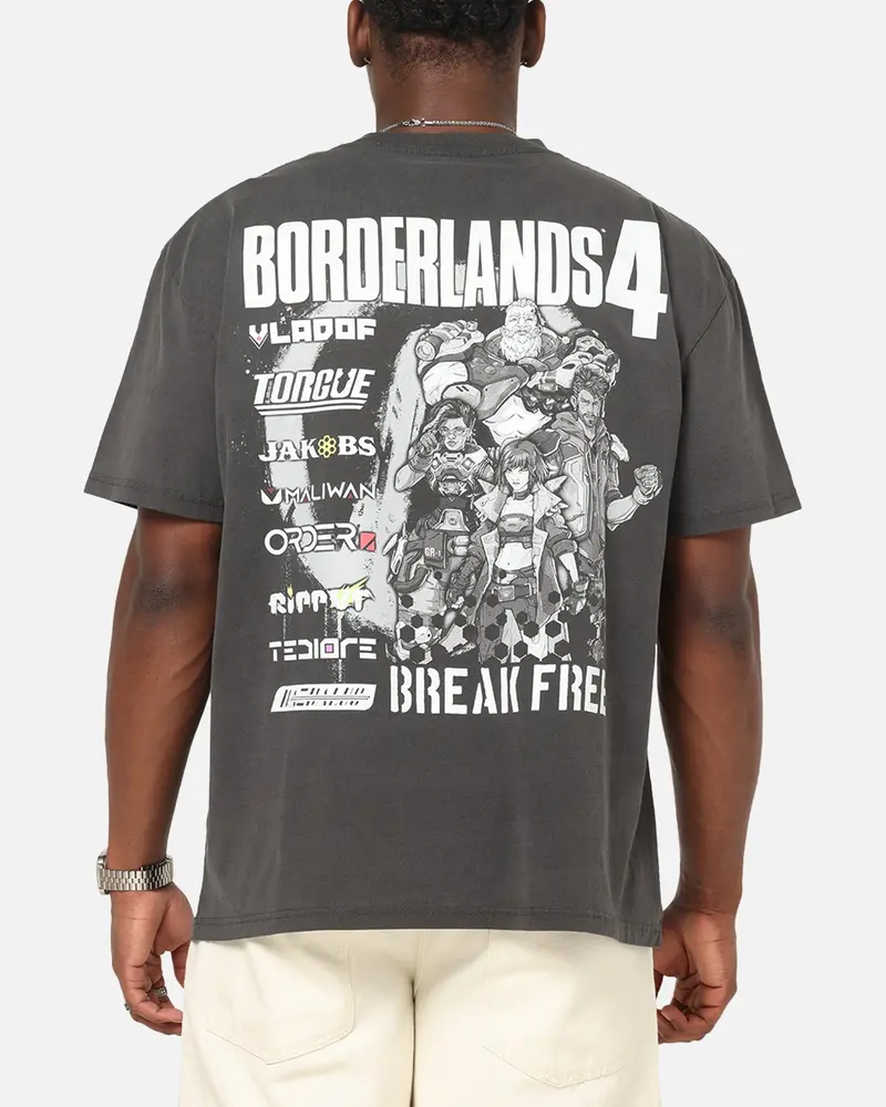 73Studio X Borderlands 4 Break Free T-Shirt Black Wash 1