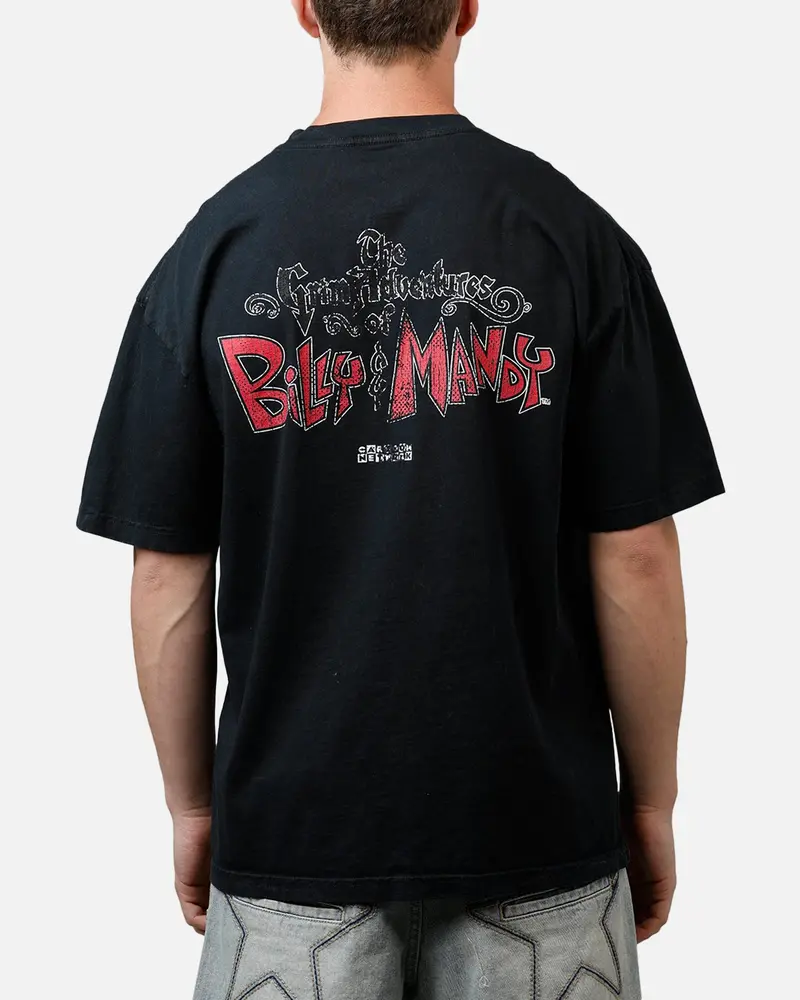 73Studio X Cartoon Network Bill & Mandy Grail Vintage T-Shirt Black Acidwash 1