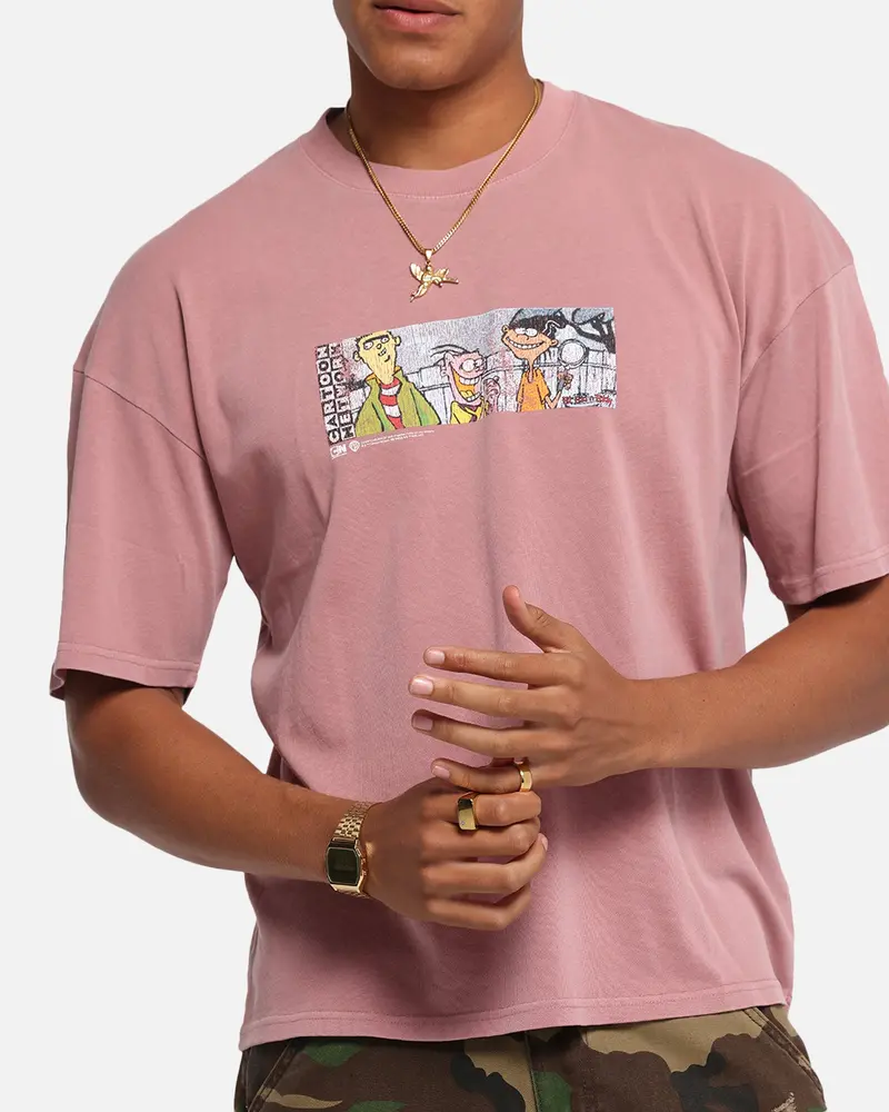 73Studio X Cartoon Network Ed Edd N Eddy Box Logo Vintage T-Shirt Coral 7