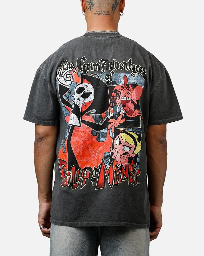 73Studio X Cartoon Network Grim Heavyweight Vintage T-Shirt Black Wash 1