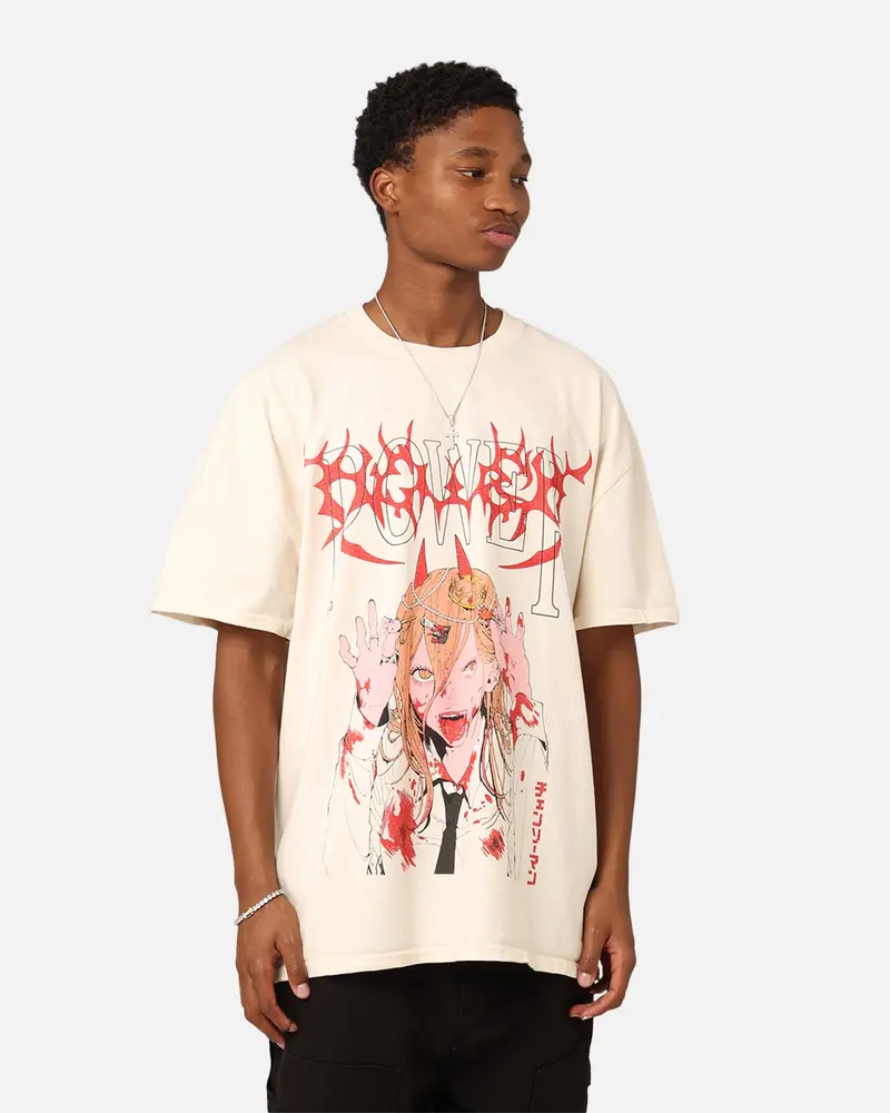 73Studio X Chainsaw Man Power Heavyweight T-Shirt Off White 1
