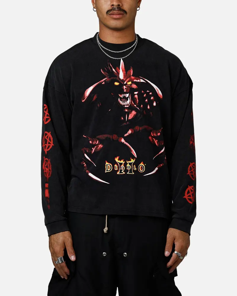 73Studio X Diablo Ii Halloween Evil Has Survive Long Sleeve T-Shirt Black 1