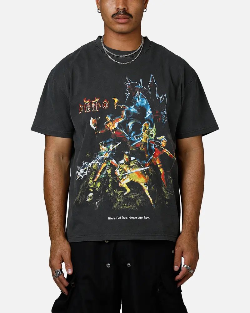 73Studio X Diablo Ii Halloween Heroes Are Born T-Shirt Black Wash 1