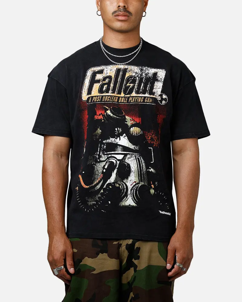73Studio X Fallout '97 Fallout Vintage T-Shirt Black Acidwash 1