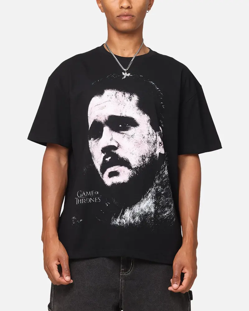 73Studio X Game Of Thrones Jon Snow Vintage T-Shirt Black Acidwash 1