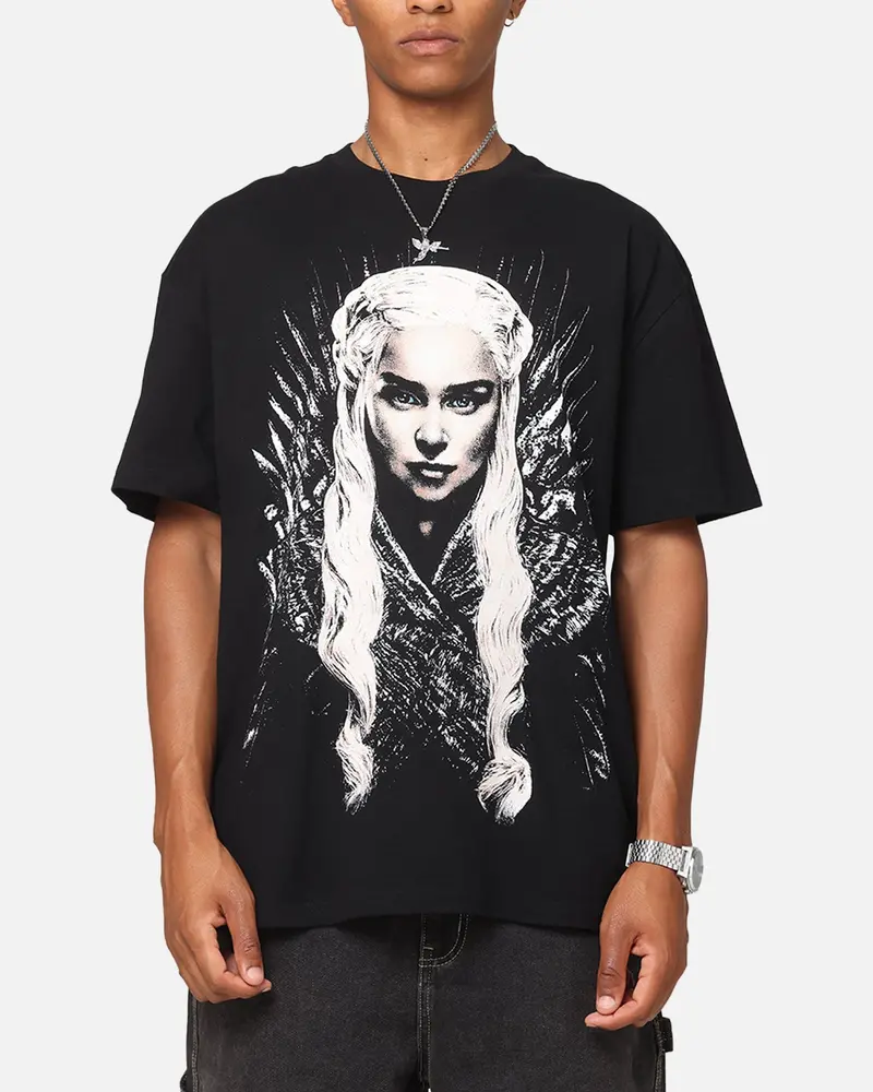 73Studio X Game Of Thrones Mother Of Dragons Vintage T-Shirt Black Acidwash 1