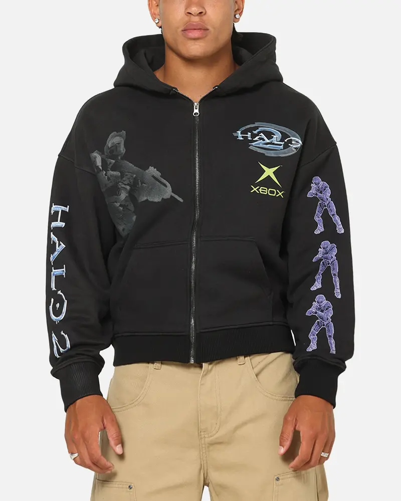 73Studio X Halo 2 Multiplayer Zip Hoodie Vintage Black 1
