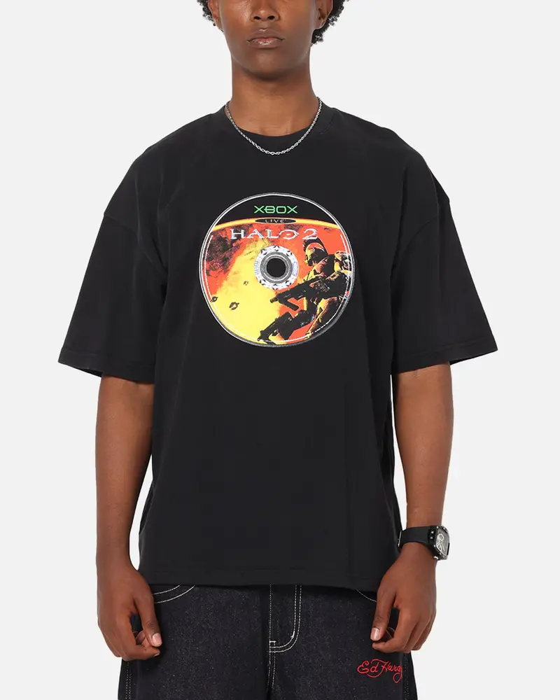 73Studio X Halo Halo 2 Disc Vintage T-Shirt Off Black 1