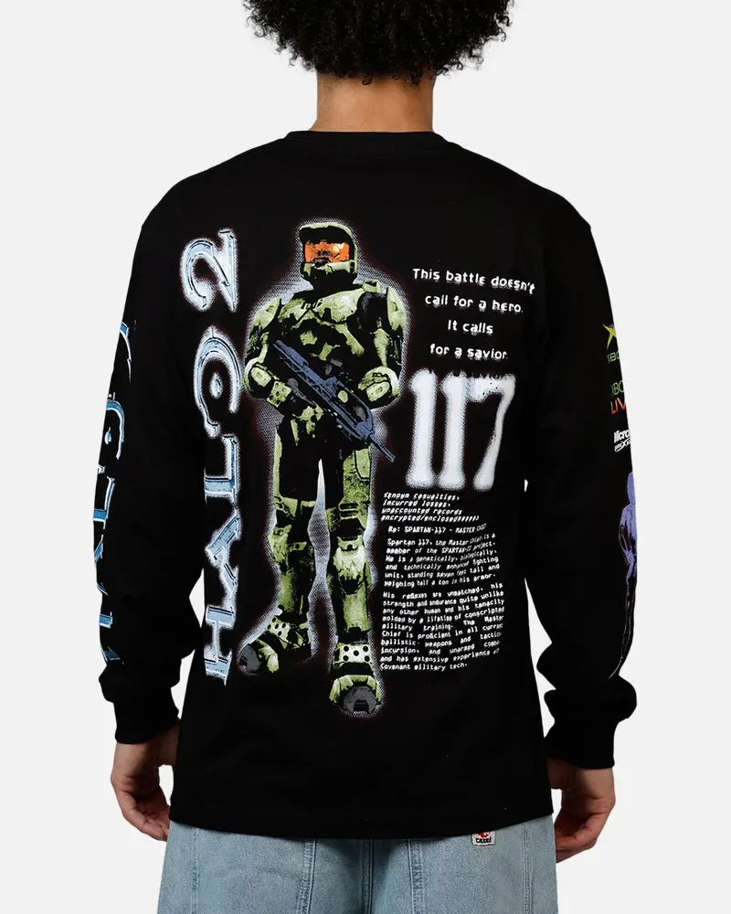 73Studio X Halo Halo 2 Spartan 117 Long Sleeve T-Shirt Black 1
