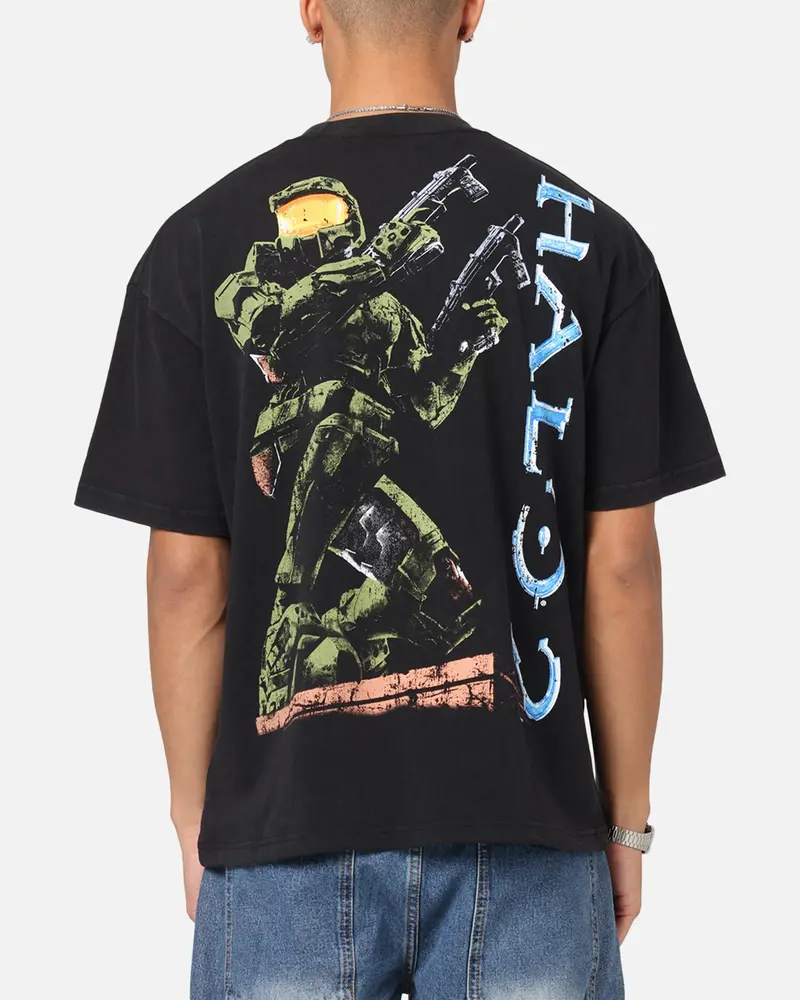 73Studio X Halo Halo 2 Vintage T-Shirt Black Acidwash 1