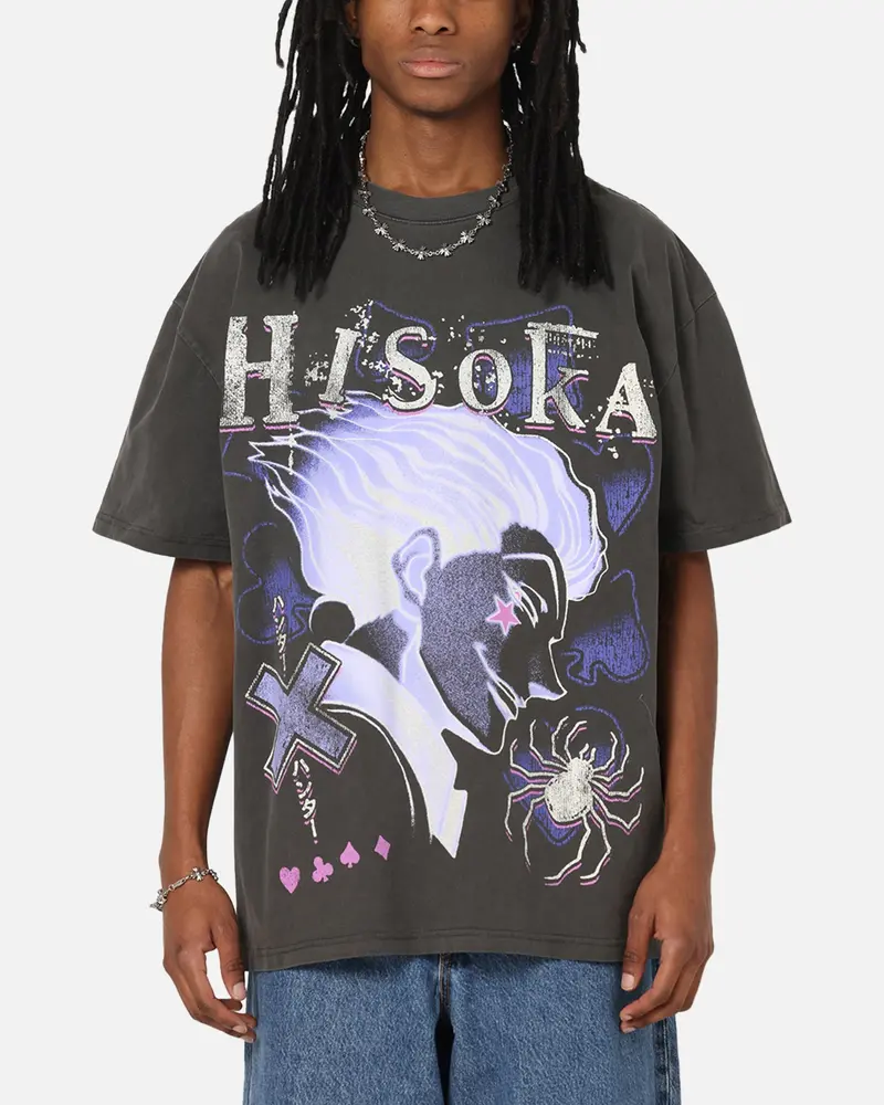73Studio X  Hunter X Hunter Hisoka Heavyweight T-Shirt Black Wash 1