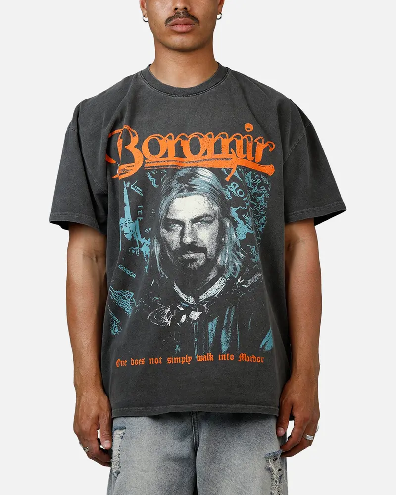 73Studio X Lord Of The Rings Boromir Heavyweight T-Shirt Black Wash 1