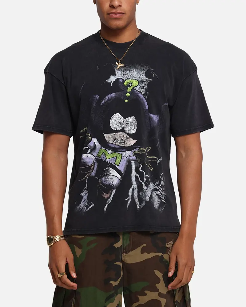 73Studio X South Park Mysterion Vintage T-Shirt Black Acidwash 1