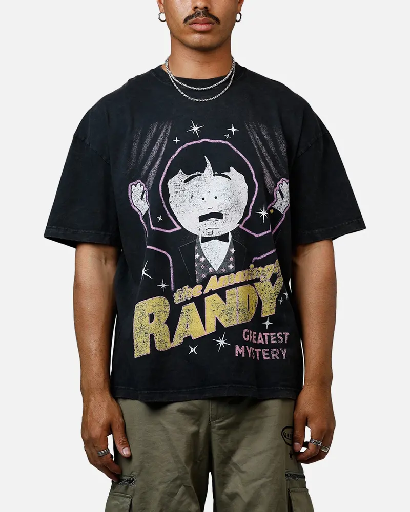 73Studio X South Park The Amazing Randy Heavyweight T-Shirt Black Acidwash 1